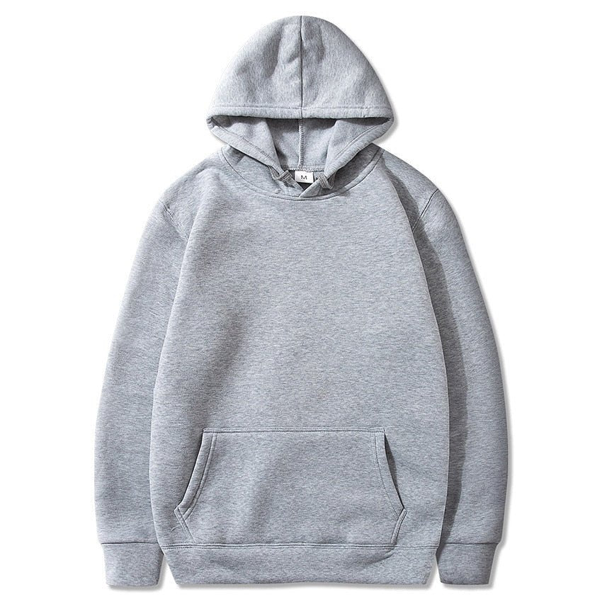 Felpa con cappuccio grigia unisex, taglia M, in cotone, tasca frontale a marsupio, ideale per abbigliamento casual e sportivo.