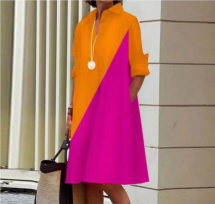 Abito Midi Donna Cotone Lino Vestibilità Comoda Casual