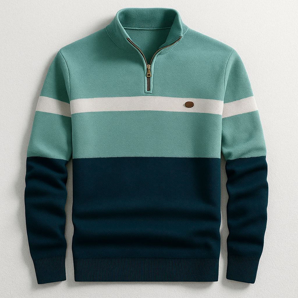 Maglione Uomo con Zip al Collo Vestibilità Comfort