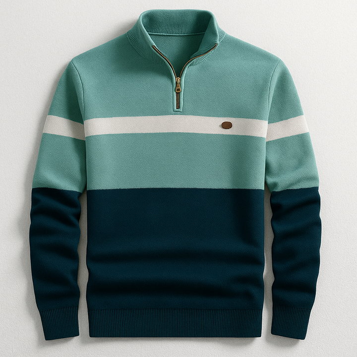 Maglione Uomo con Zip al Collo Vestibilità Comfort