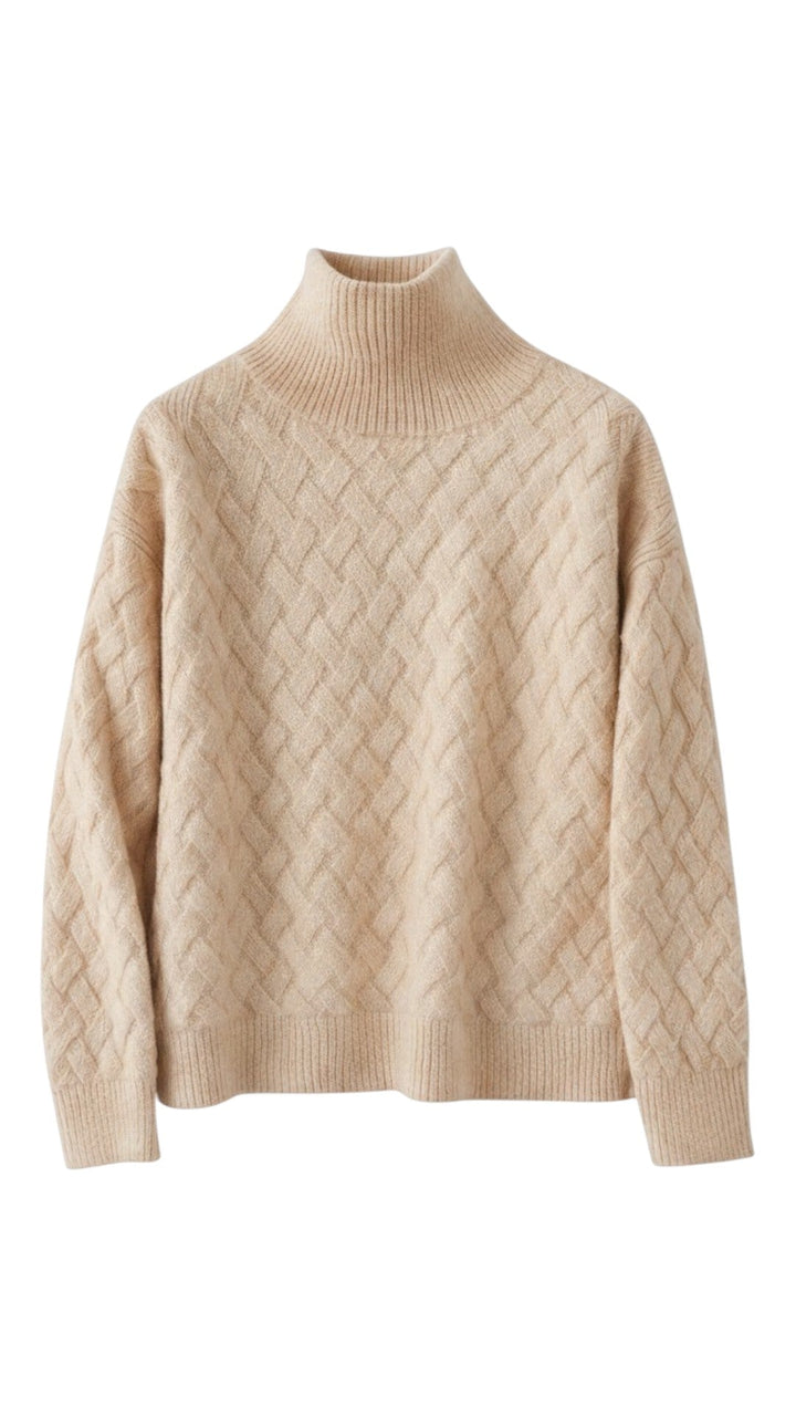 Maglione Uomo Collo Alto Motivo Geometrico Maniche Lunghe