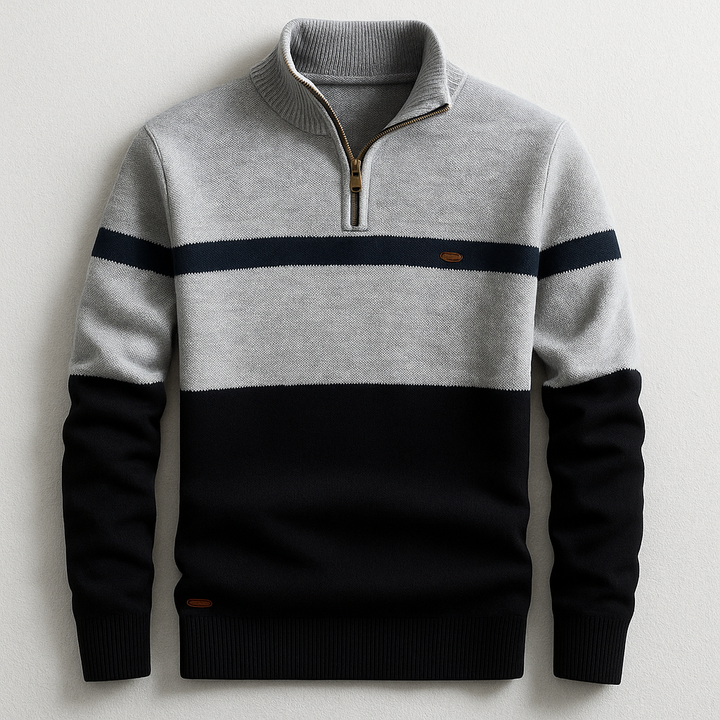 Maglione Uomo con Zip al Collo Vestibilità Comfort