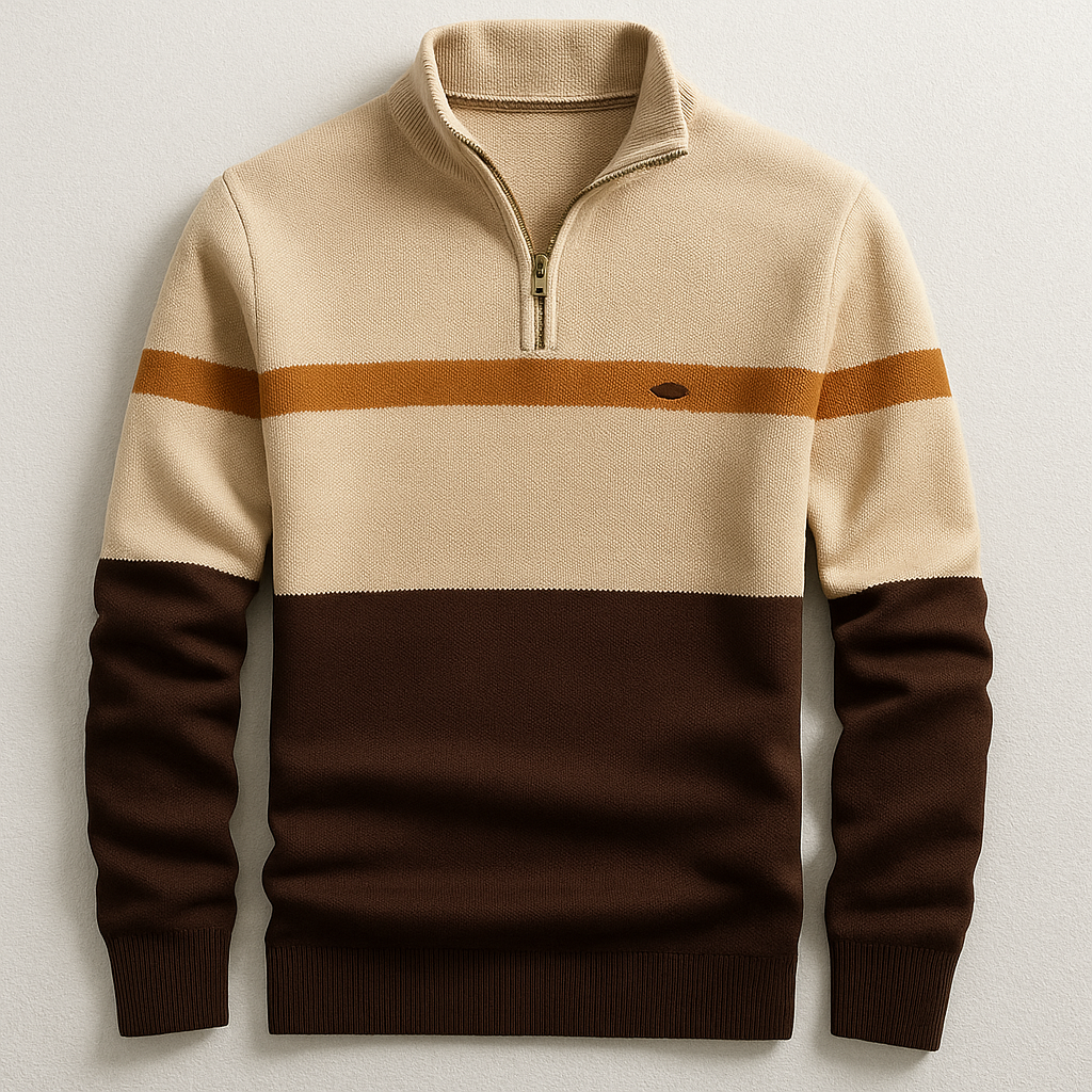 Maglione Uomo con Zip al Collo Vestibilità Comfort