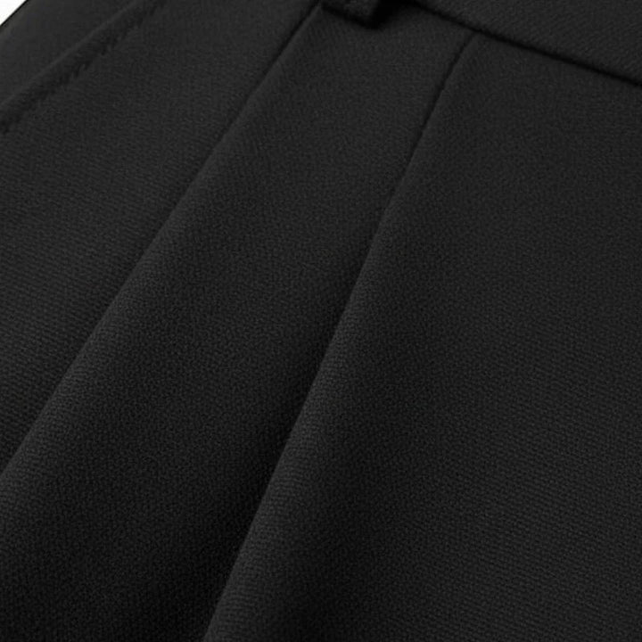 Pantaloni Donna Vita Alta Tessuto Leggero Gamba Larga Taglio Dritto