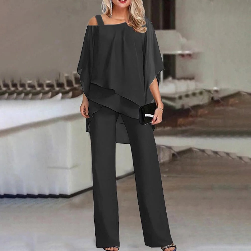 Jumpsuit Donna Spalle Scoperte Gamba Lunga Elegante