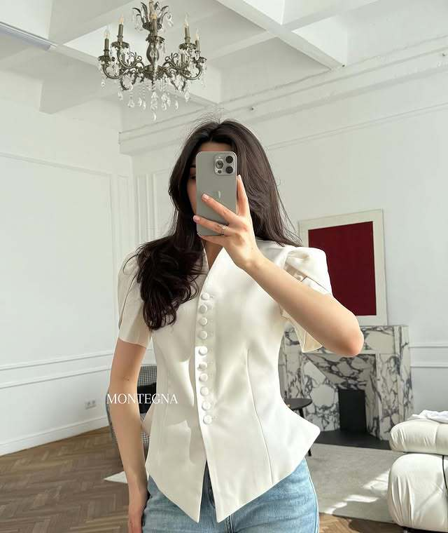 Blusa Donna Tessuto Leggero Vestibilità Regular