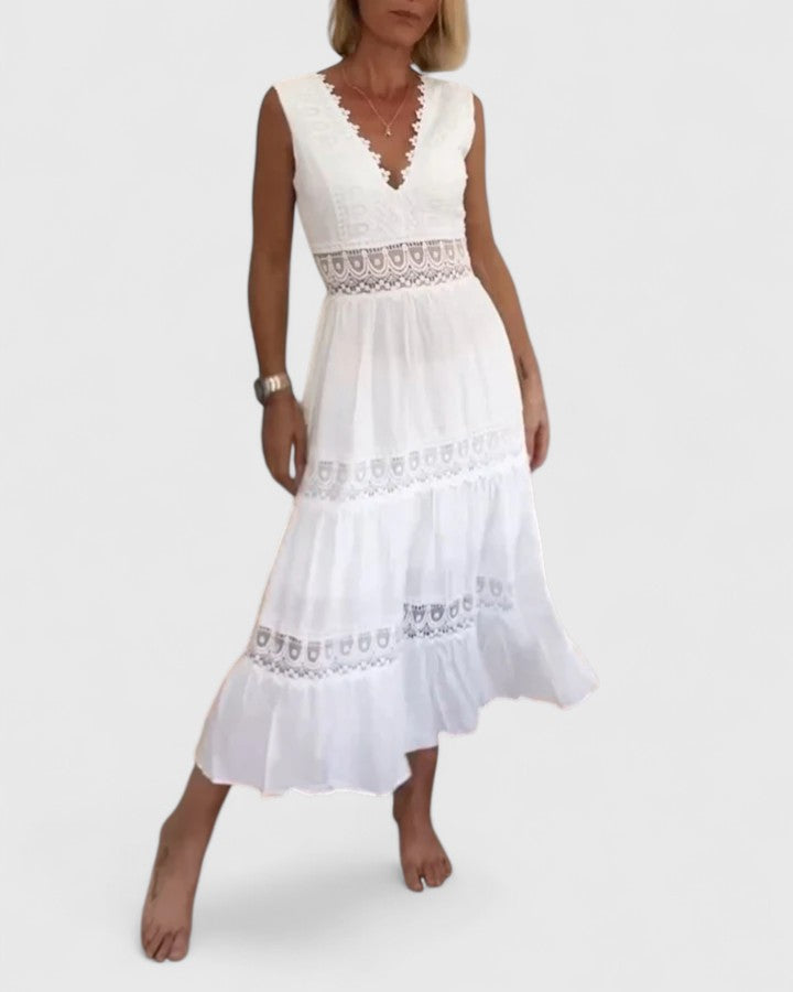 Abito Midi Donna Tessuto Leggero Vestibilità Precisa