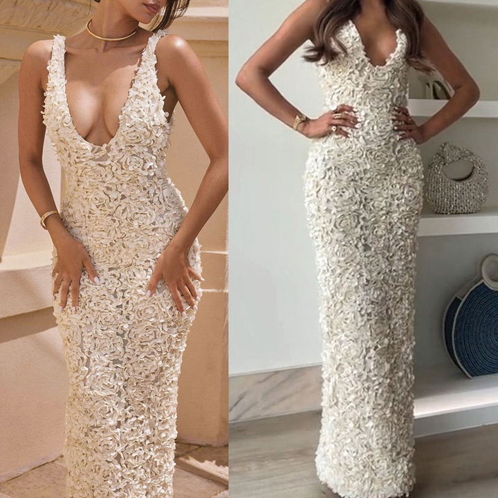 Abito Midi Donna Tubino Pizzo Spalline Larghe Cerimonia