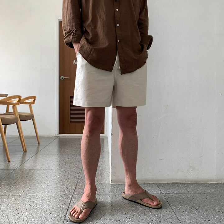 Shorts Uomo Estivo Tessuto Leggero Slim Fit Tasche Laterali
