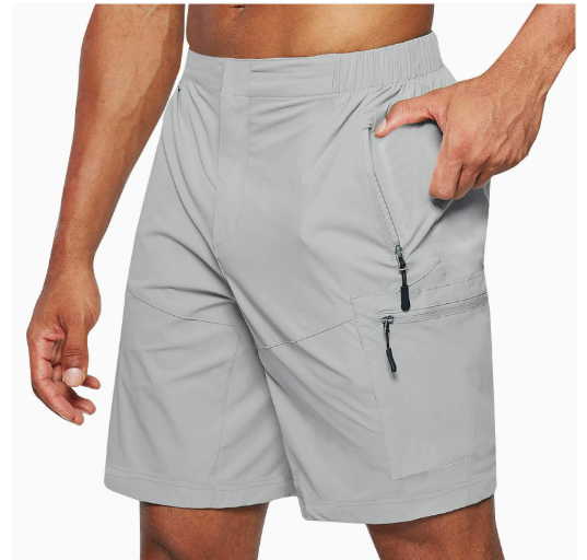 Bermuda Uomo Sportivi Tessuto Elasticizzato Tasca Porta Cellulare