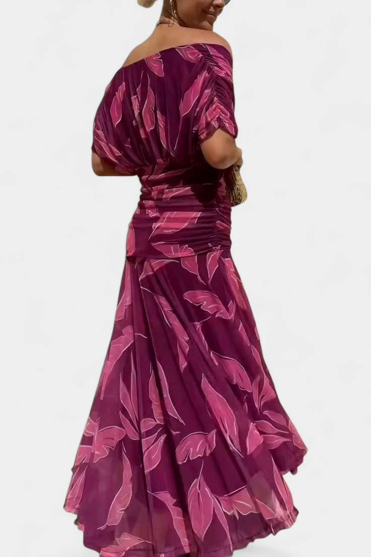 Abito Elegante Donna Maniche Trasparenti Stile Serale