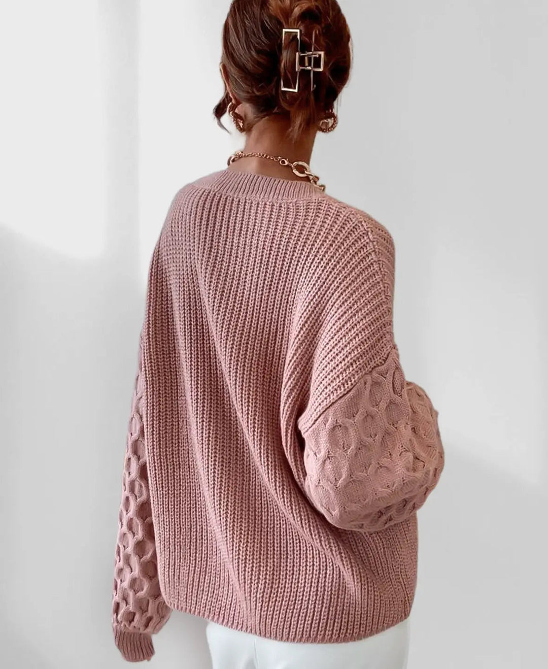 Maglione Donna Maglia Calda Maniche a Palloncino Invernale