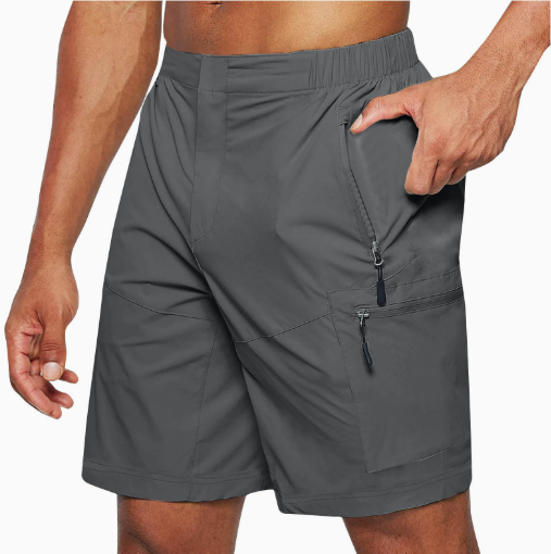 Bermuda Uomo Sportivi Tessuto Elasticizzato Tasca Porta Cellulare