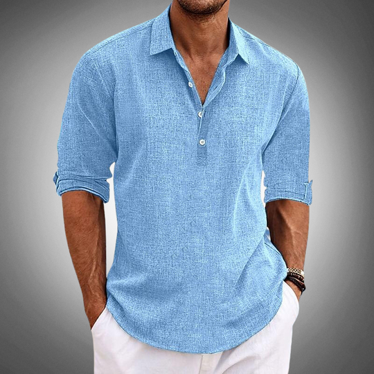 Polo Uomo in Lino Stile Casual Regular Fit