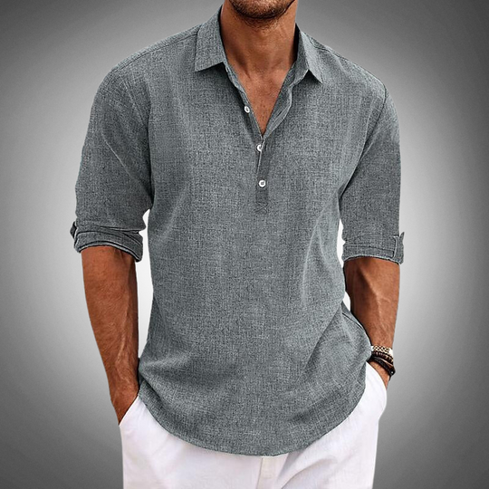 Polo Uomo in Lino Stile Casual Regular Fit