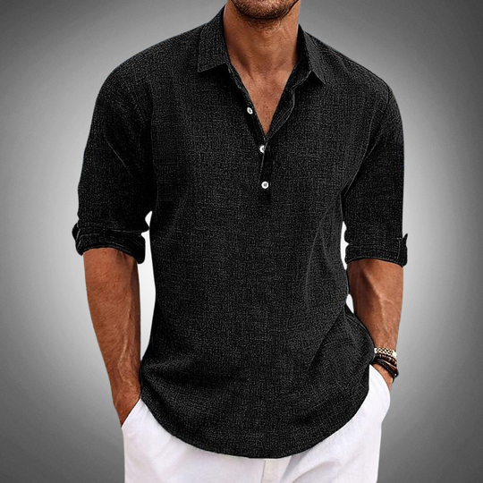 Polo Uomo in Lino Stile Casual Regular Fit