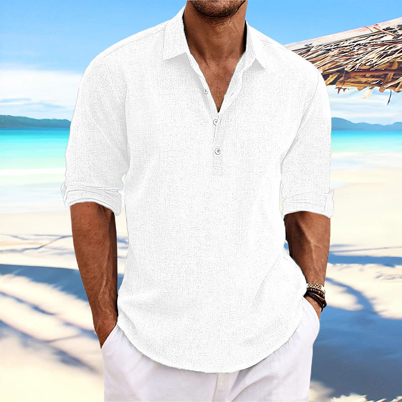 Polo Uomo in Lino Stile Casual Regular Fit