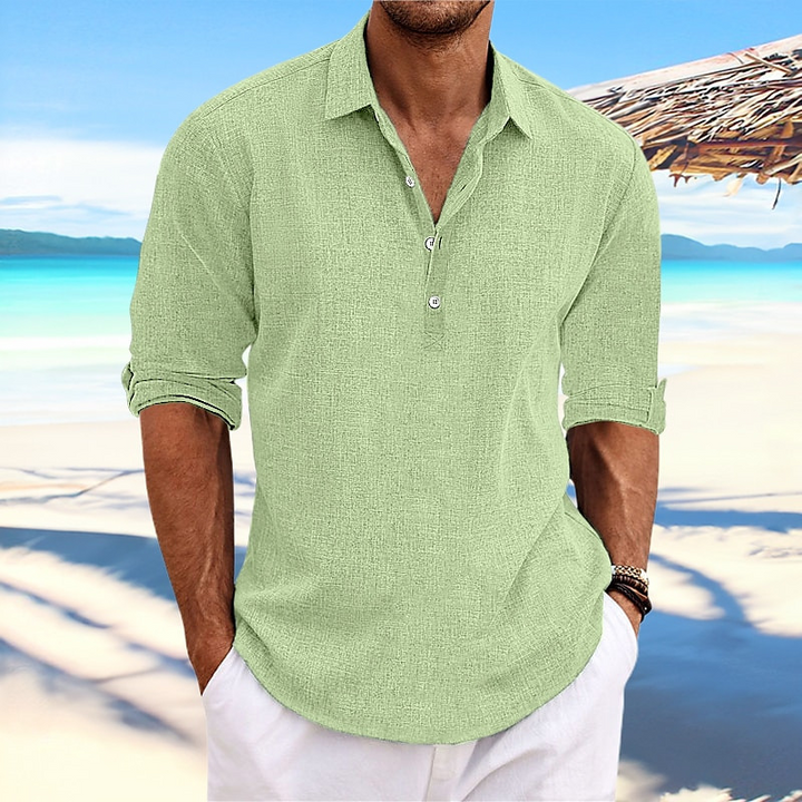Polo Uomo in Lino Stile Casual Regular Fit