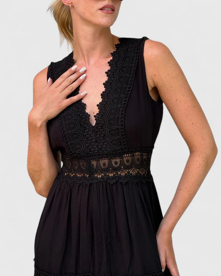 Abito Midi Donna Tessuto Leggero Vestibilità Precisa