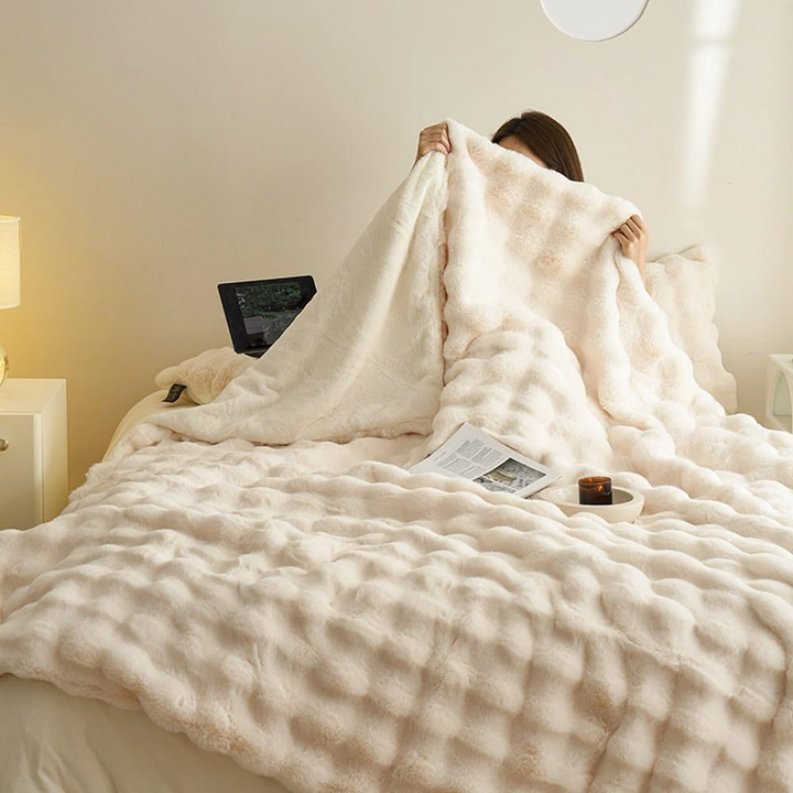 Coperta Unisex in Pelliccia Sintetica Double Face Morbida Calda