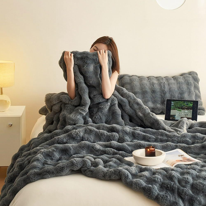 Coperta Unisex in Pelliccia Sintetica Double Face Morbida Calda - Vesarelli