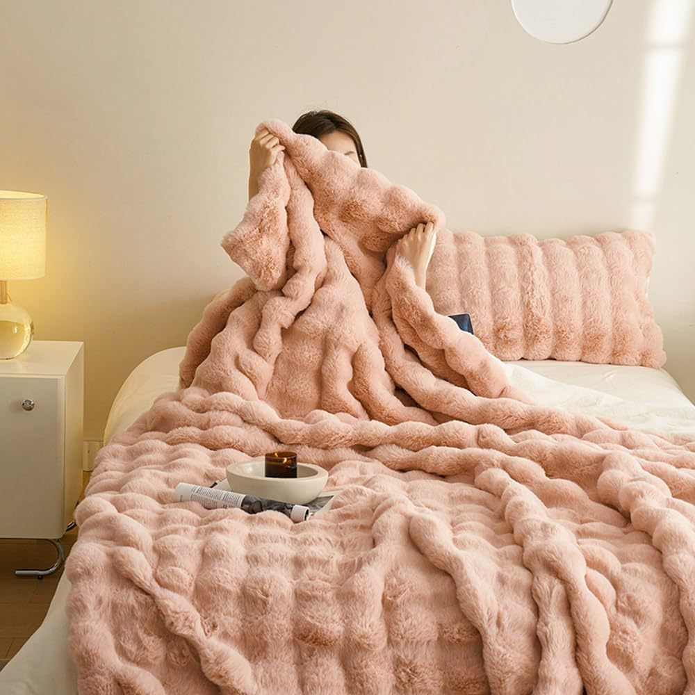 Coperta Unisex in Pelliccia Sintetica Double Face Morbida Calda