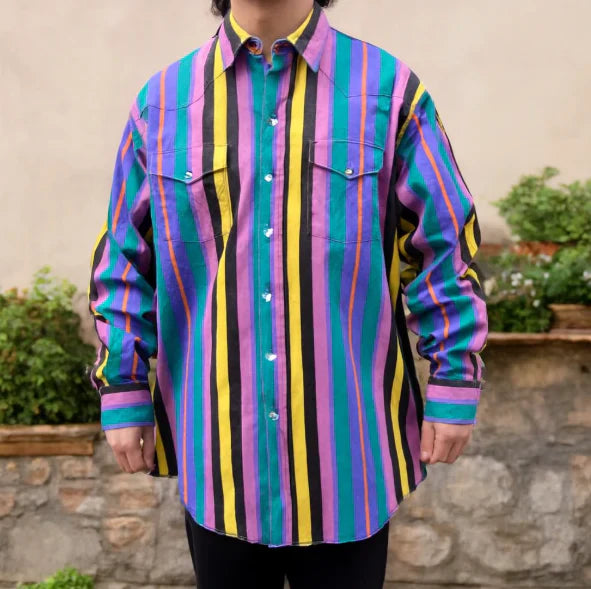 Camicia Uomo Cotone Maniche Lunghe Vestibilità Casual