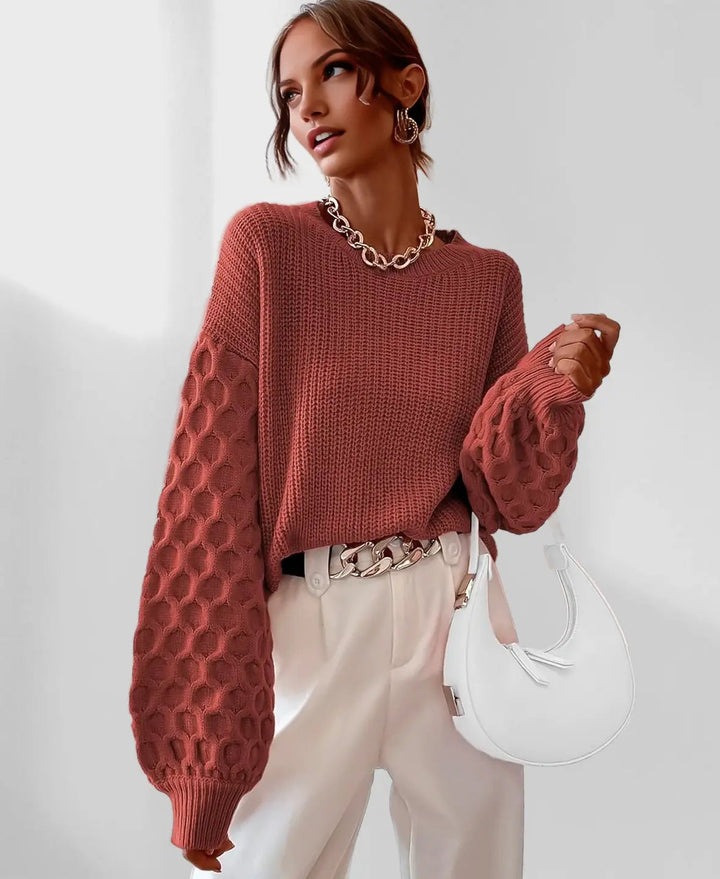 Maglione Donna Maglia Calda Maniche a Palloncino Invernale - Vesarelli