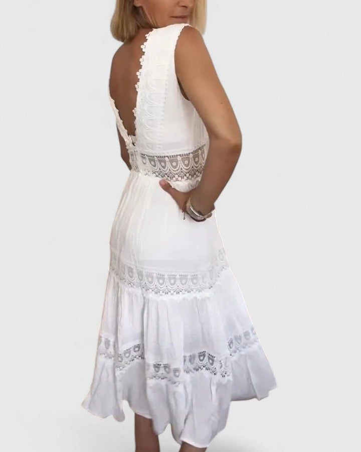 Abito Midi Donna Tessuto Leggero Vestibilità Precisa