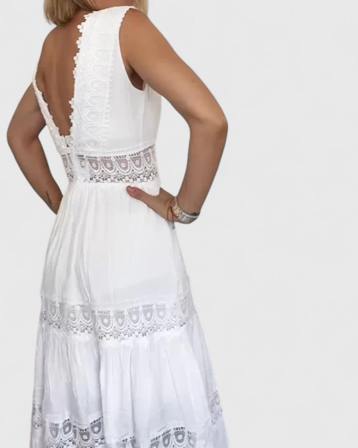 Abito Midi Donna Tessuto Leggero Vestibilità Precisa