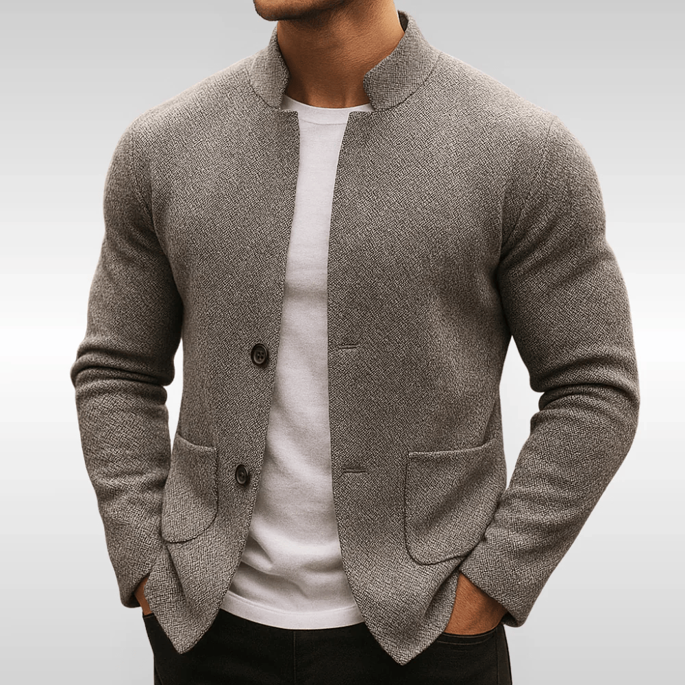 Gilet Uomo in Maglia Texturizzata Vestibilità Comoda