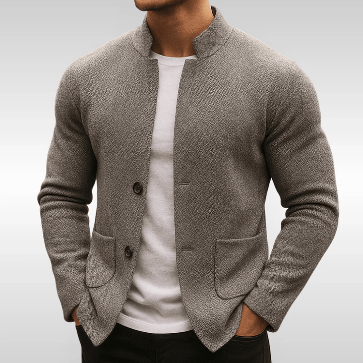 Gilet Uomo in Maglia Texturizzata Vestibilità Comoda