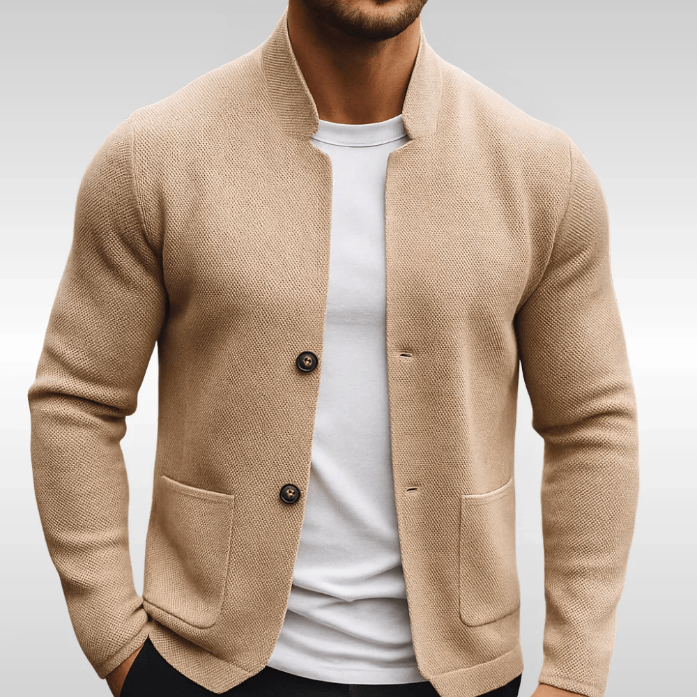 Gilet Uomo in Maglia Texturizzata Vestibilità Comoda