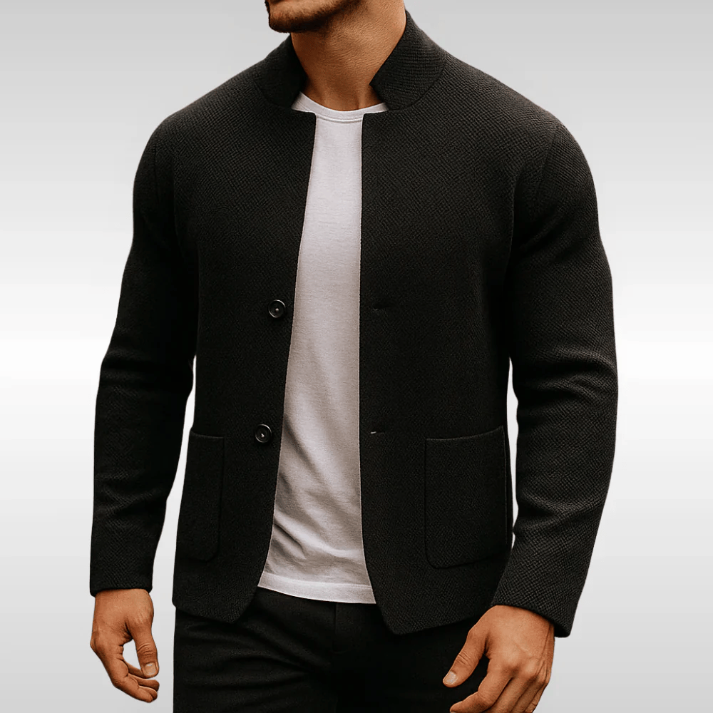 Gilet Uomo in Maglia Texturizzata Vestibilità Comoda