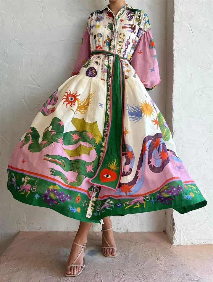 Abito Maxi Donna Stile Italiano Vestibilità Ampia - Vesarelli