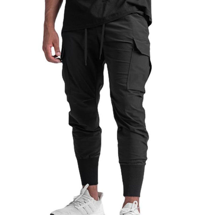 Pantaloni Jogger Uomo Tessuto Tecnico Tasche Laterali