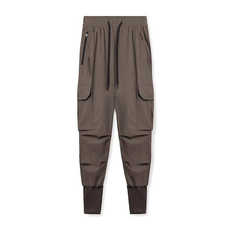 Pantaloni Jogger Uomo Tessuto Tecnico Tasche Laterali