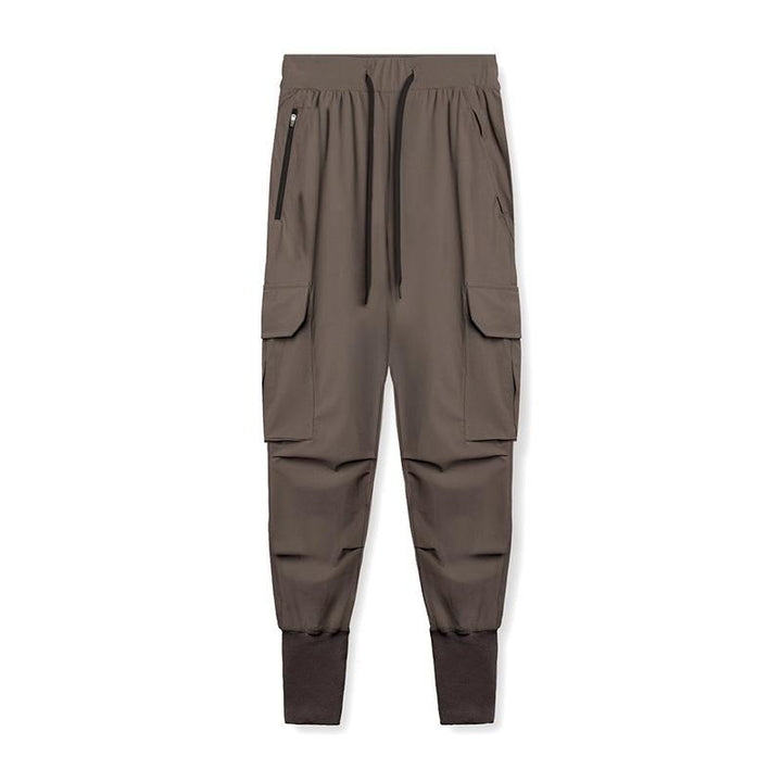 Pantaloni Jogger Uomo Tessuto Tecnico Tasche Laterali