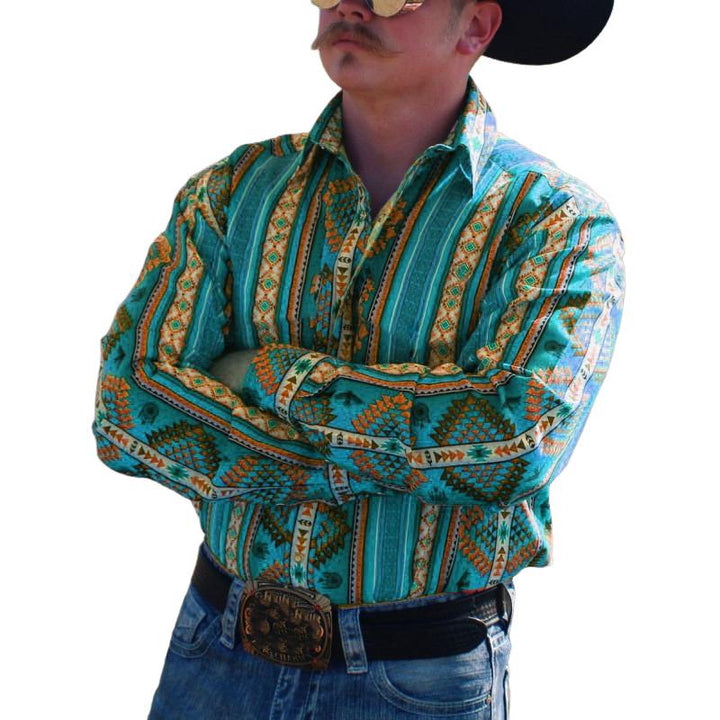 Camicia Uomo Denim Maniche Lunghe Stile Western Casual - Vesarelli