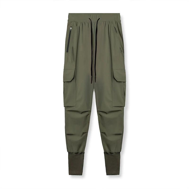 Pantaloni Jogger Uomo Tessuto Tecnico Tasche Laterali