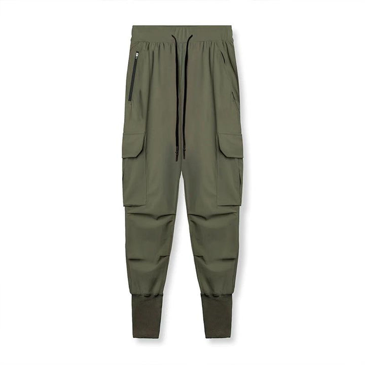 Pantaloni Jogger Uomo Tessuto Tecnico Tasche Laterali