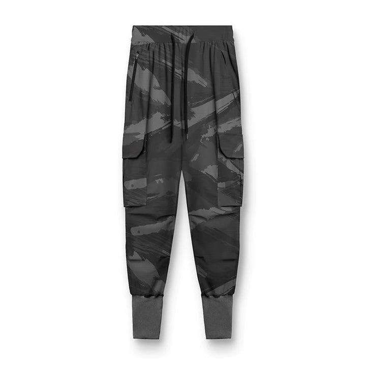 Pantaloni Jogger Uomo Tessuto Tecnico Tasche Laterali