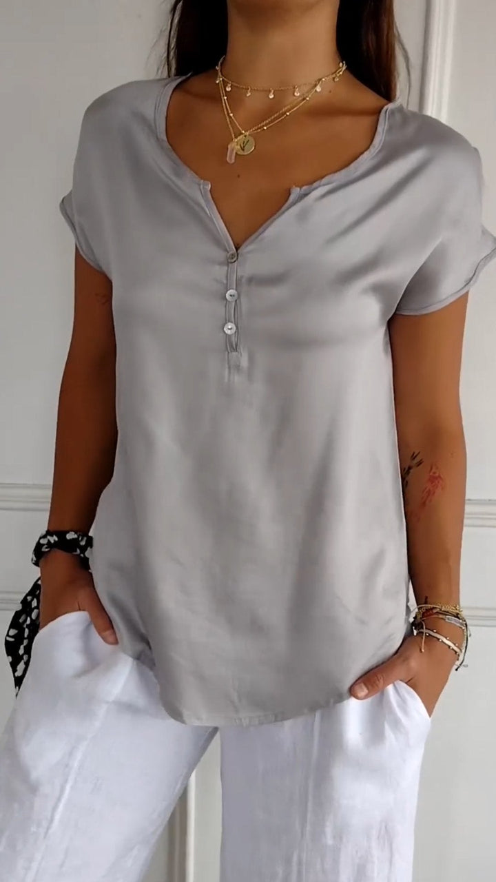 Maglietta Donna Scollo a V Vestibilità Comoda
