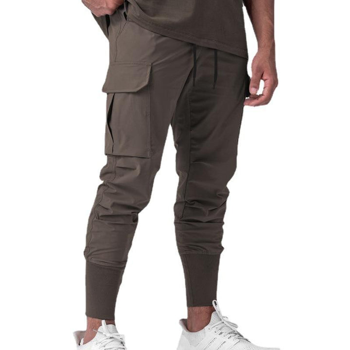 Pantaloni Jogger Uomo Tessuto Tecnico Tasche Laterali