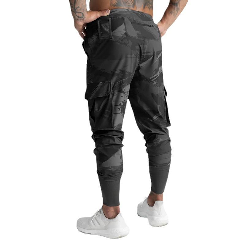 Pantaloni Jogger Uomo Tessuto Tecnico Tasche Laterali