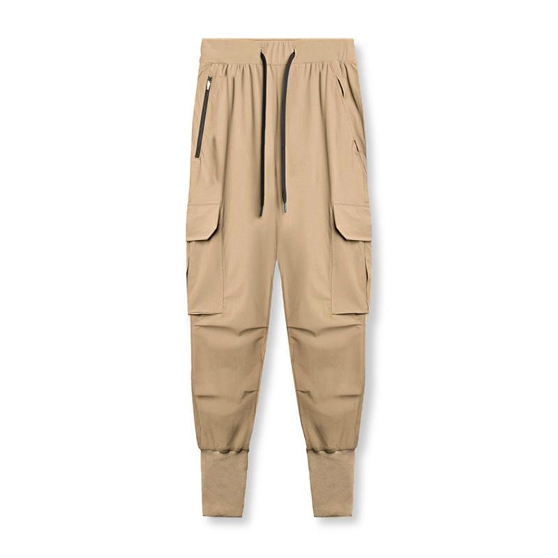 Pantaloni Jogger Uomo Tessuto Tecnico Tasche Laterali