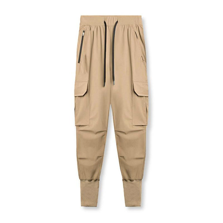 Pantaloni Jogger Uomo Tessuto Tecnico Tasche Laterali