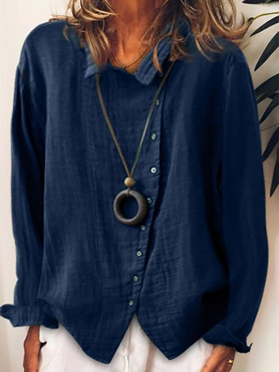 Camicia Lunga Donna Cotone e Lino Manica Corta - Vesarelli