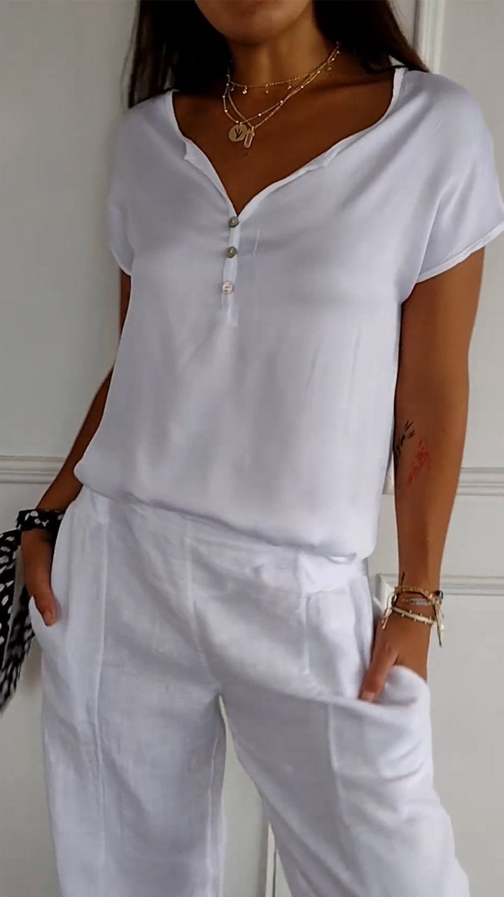 Maglietta Donna Scollo a V Vestibilità Comoda