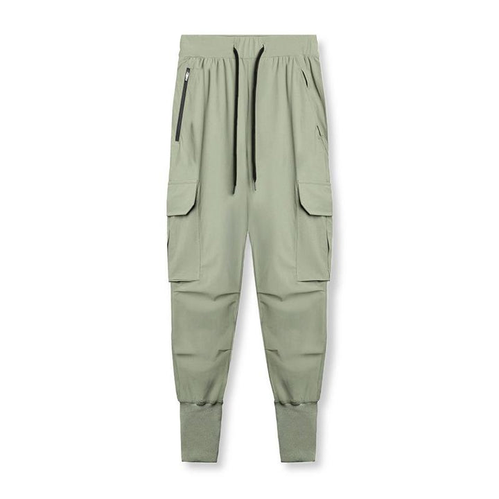 Pantaloni Jogger Uomo Tessuto Tecnico Tasche Laterali